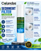 Wellon Grey Pre Filter Housing Combo Kit with 5 Micron PP Spun Filter, Housing Spanner, 1/4" x 1/2" Elbow Connectors & 2 Meter 1/4" Pipe | Heavy Duty Water Purifier Pre Filter Set